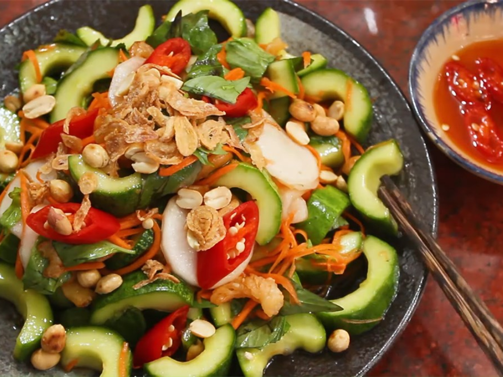 Gổi tôm khô dưa leo