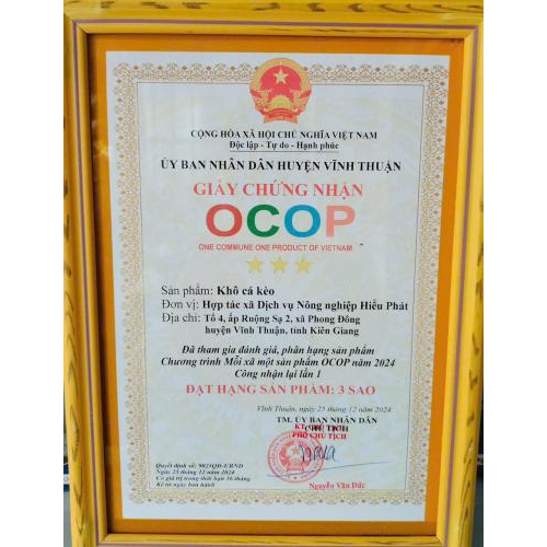 Bộ Giấy Tờ - Chứng Nhận Sản Phẩm Hợp Tác Xã Hiểu Phát