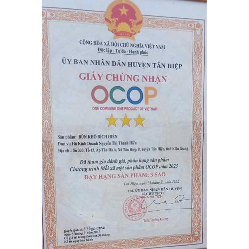 Bộ Giấy Tờ - Chứng Nhận Sản Phẩm Hộ Kinh Doanh Bích Hiền