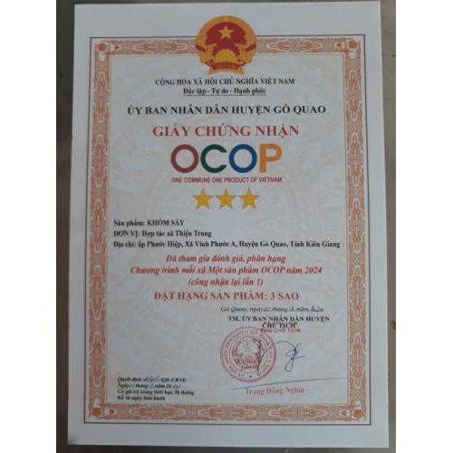 Giấy chứng nhận OCOP