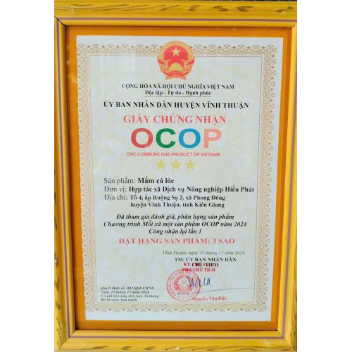 Bộ chứng nhận OCOP