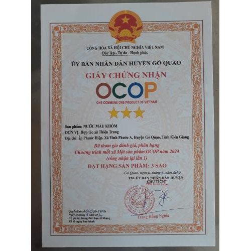 Giấy chứng nhận OCOP