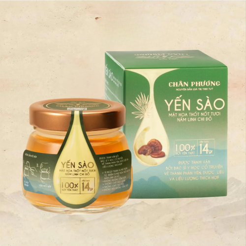 Yến Sào Chưng Sẵn Mật Hoa Thốt Nốt Tươi Cùng Nấm Linh Chi Đỏ